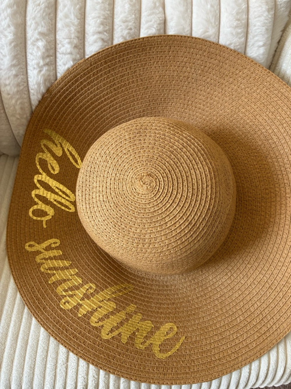 Guess Wide-Brim Sun Hat with Gold Accents